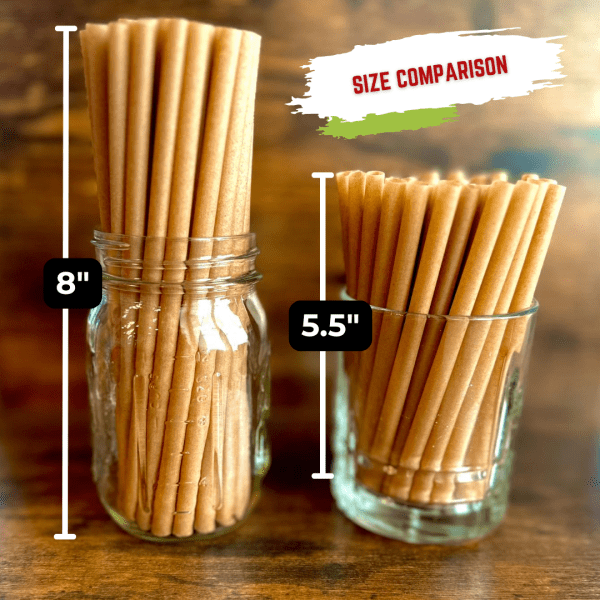 8" and 5.5" straws, size comparison